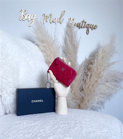 chanel red key holder